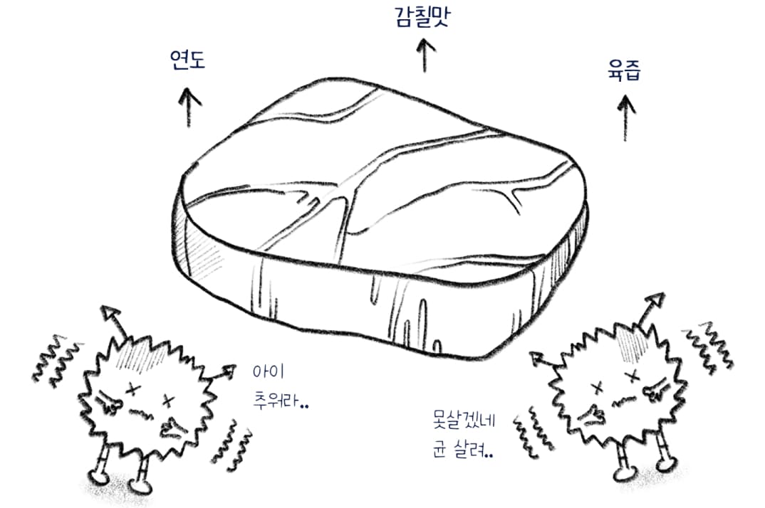 균이 자라기 힘들지만 숙성 작용은 일어나는 낮은 온도 설정